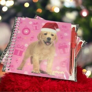 Holiday Labrador Puppy Pink Petpals Notebook & Pen Set